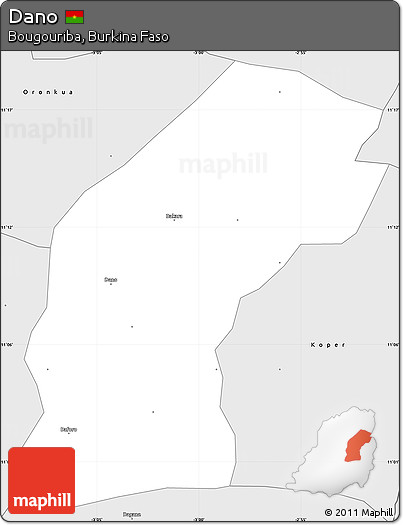 Silver Style Simple Map of Dano