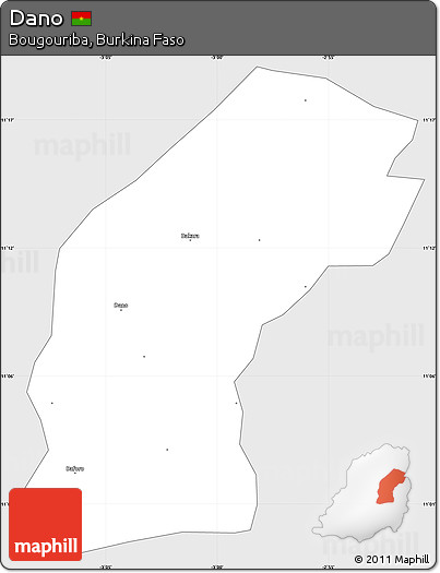 Silver Style Simple Map of Dano, single color outside