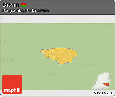 Savanna Style 3D Map of Dissin, single color outside