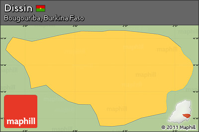 Savanna Style Simple Map of Dissin, single color outside