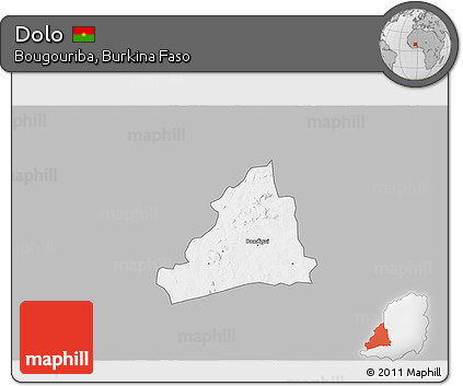 Gray 3D Map of Dolo, single color outside