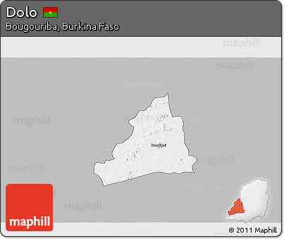 Gray 3D Map of Dolo, single color outside