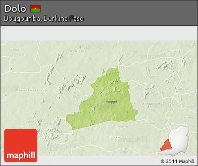 Physical 3D Map of Dolo, lighten