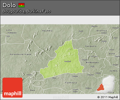 Physical 3D Map of Dolo, semi-desaturated