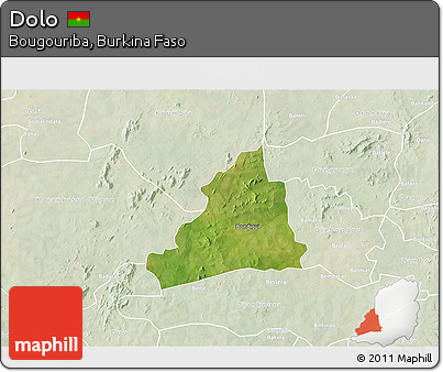Satellite 3D Map of Dolo, lighten