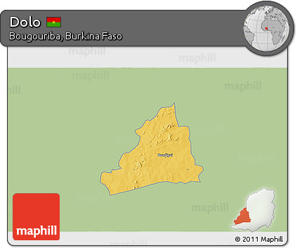 Savanna Style 3D Map of Dolo, single color outside