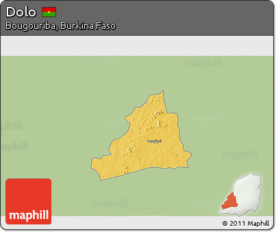 Savanna Style 3D Map of Dolo, single color outside