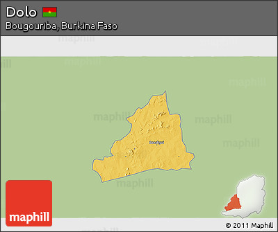 Savanna Style 3D Map of Dolo, single color outside