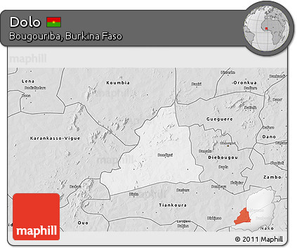 Silver Style 3D Map of Dolo