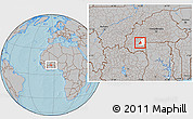 Gray Location Map of Dolo, highlighted parent region, hill shading