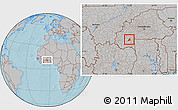 Gray Location Map of Dolo, hill shading