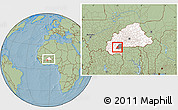 Savanna Style Location Map of Dolo, highlighted country, highlighted parent region, within the entire country, hill shading