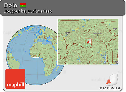 Savanna Style Location Map of Dolo, highlighted parent region
