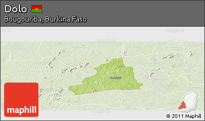 Physical Panoramic Map of Dolo, lighten