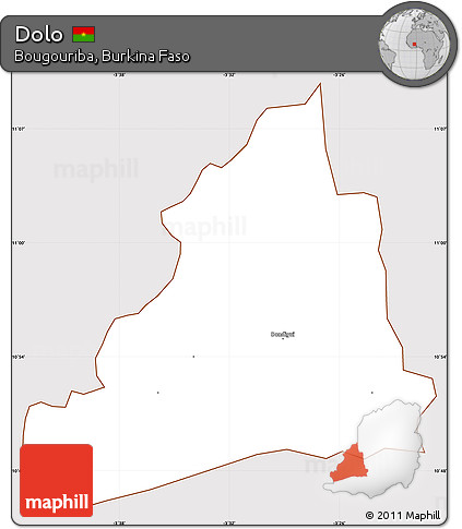 Classic Style Simple Map of Dolo, cropped outside