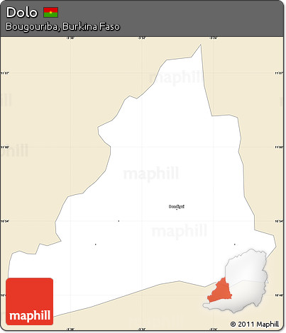 Classic Style Simple Map of Dolo, single color outside