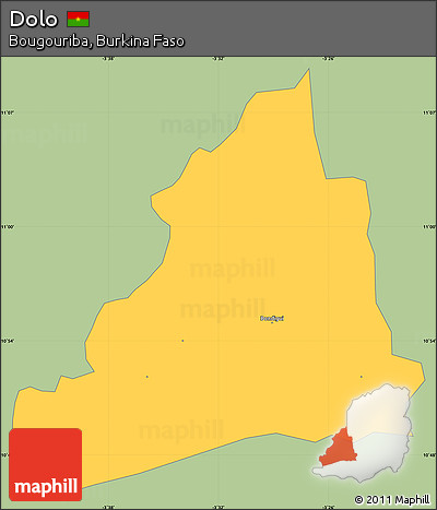 Savanna Style Simple Map of Dolo, single color outside
