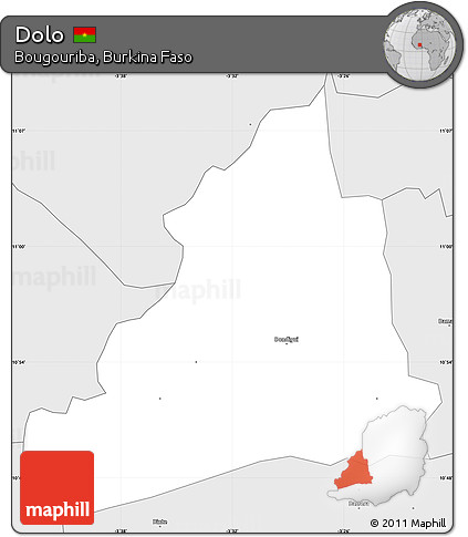 Silver Style Simple Map of Dolo