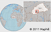 Gray Location Map of Koper, highlighted country, highlighted parent region, hill shading