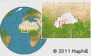 Satellite Location Map of Koper, highlighted country, within the entire country