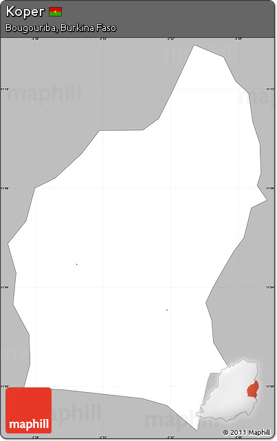 Gray Simple Map of Koper, single color outside