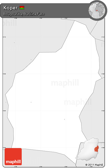 Silver Style Simple Map of Koper