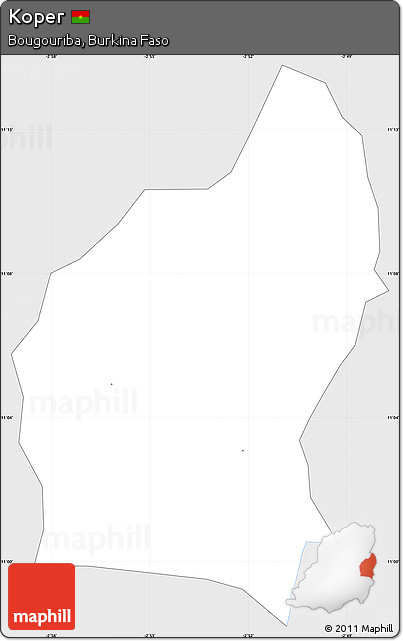 Silver Style Simple Map of Koper, single color outside