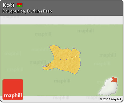 Savanna Style 3D Map of Koti, single color outside