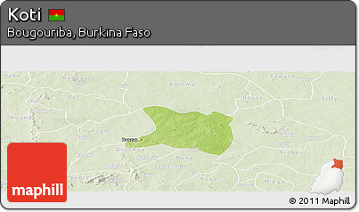 Physical Panoramic Map of Koti, lighten