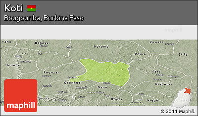 Physical Panoramic Map of Koti, semi-desaturated