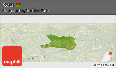 Satellite Panoramic Map of Koti, lighten