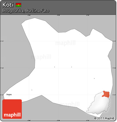 Gray Simple Map of Koti, single color outside