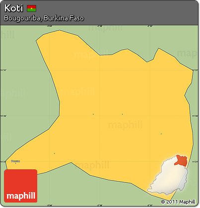 Savanna Style Simple Map of Koti, cropped outside