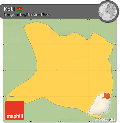 Savanna Style Simple Map of Koti, single color outside