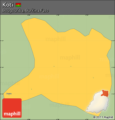 Savanna Style Simple Map of Koti, single color outside
