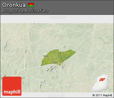 Satellite 3D Map of Oronkua, lighten