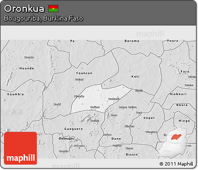 Silver Style 3D Map of Oronkua