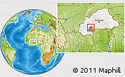 Physical Location Map of Oronkua, highlighted country, highlighted parent region