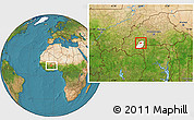 Satellite Location Map of Oronkua, highlighted parent region