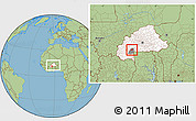 Savanna Style Location Map of Oronkua, highlighted country, highlighted parent region, within the entire country