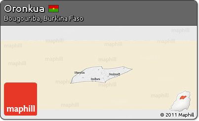 Classic Style Panoramic Map of Oronkua, single color outside