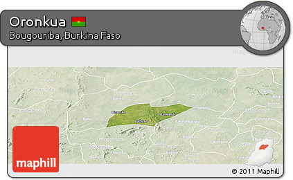 Satellite Panoramic Map of Oronkua, lighten