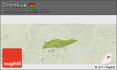 Satellite Panoramic Map of Oronkua, lighten