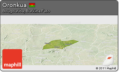 Satellite Panoramic Map of Oronkua, lighten