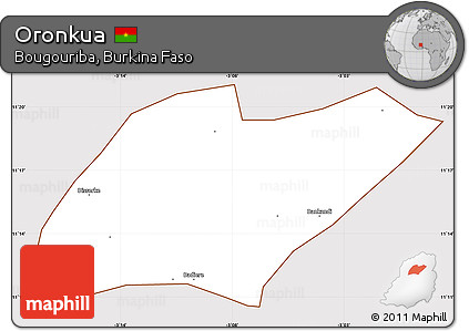 Classic Style Simple Map of Oronkua, cropped outside