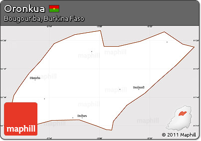 Classic Style Simple Map of Oronkua, cropped outside
