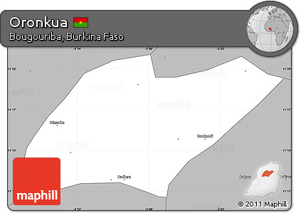 Gray Simple Map of Oronkua