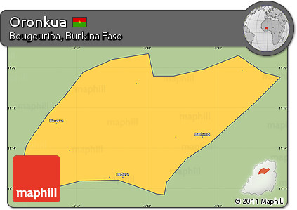 Savanna Style Simple Map of Oronkua, cropped outside