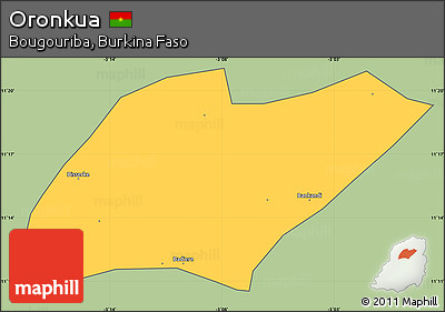 Savanna Style Simple Map of Oronkua, cropped outside