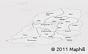 Silver Style Panoramic Map of Bougouriba, single color outside